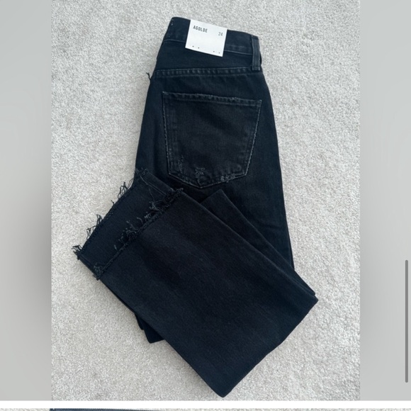 AGOLDE Cherie High Rise Straight Jeans – Distortion Black Wash, Size 24 NWT - Picture 1 of 9